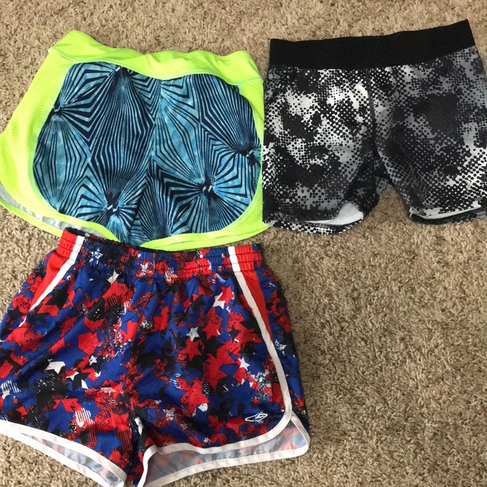 3 pair of shorts.